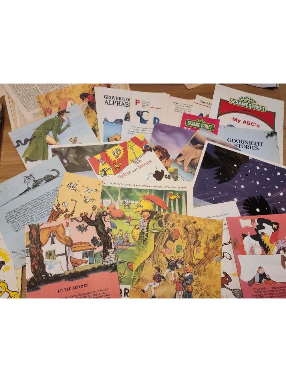 25 Vintage Illustrated Children's Book Pages Junk Journal Ephemera Lot Scrapbook